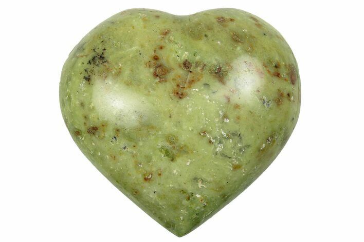 Polished Green Pistachio Opal Heart - Madagascar #249552